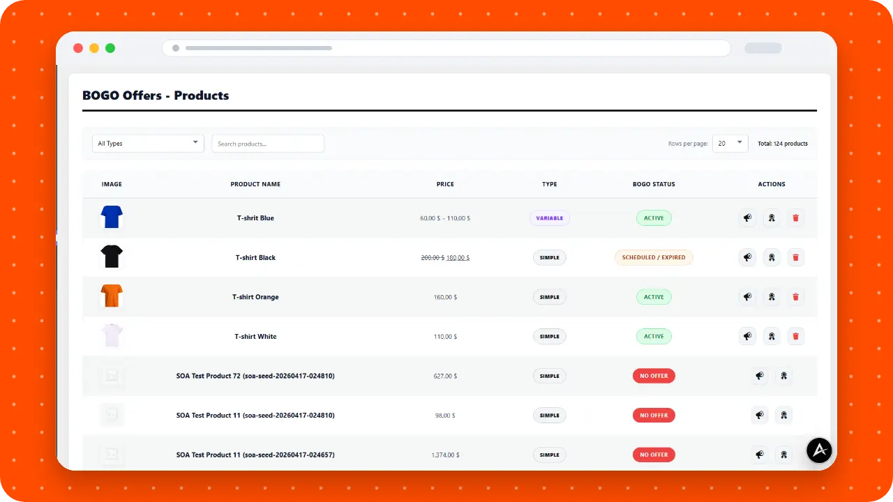 BOGO WooCommerce interface preview